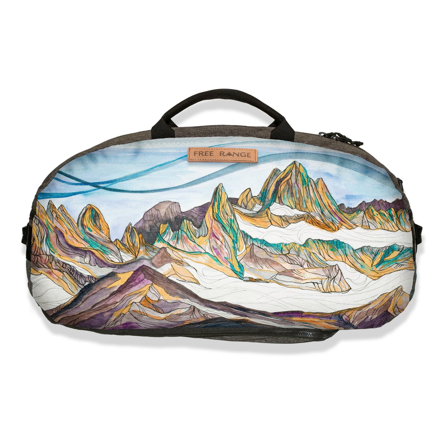 duffel bag with art