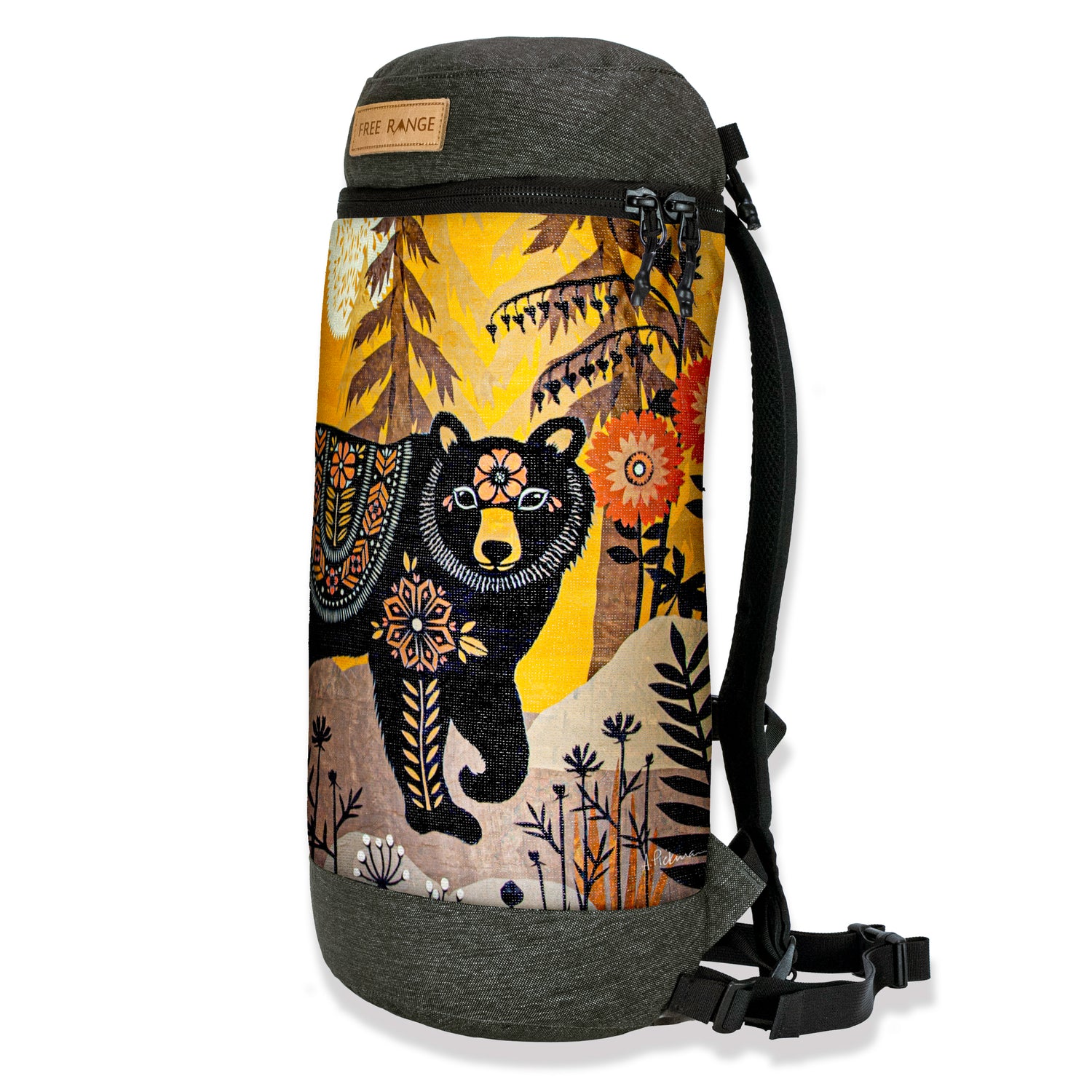Canvas backpack featuring The Fortune Telling Observer artwork by Angie Pickman - Free Range Equipment
